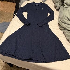 Ralph Lauren navy blue Cable Knit Dress